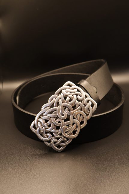 infinity loop silver metal buckle Belt 34''