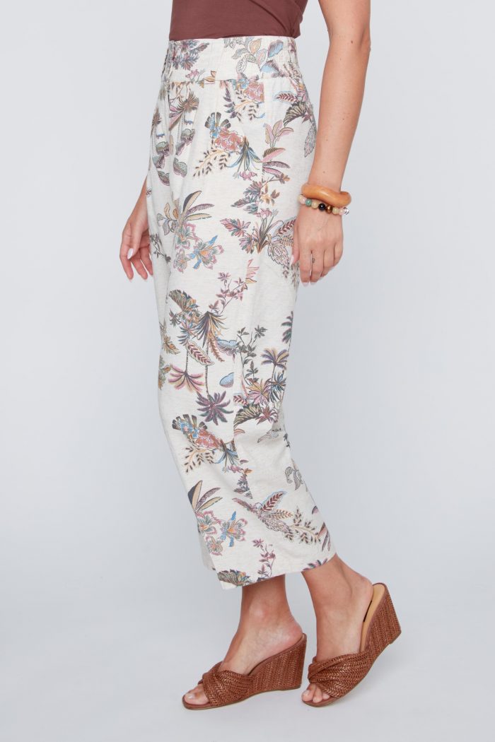 Coco Y Club Tropical Palm Wide-Leg Pant – Premium Linen Blend - Image 1
