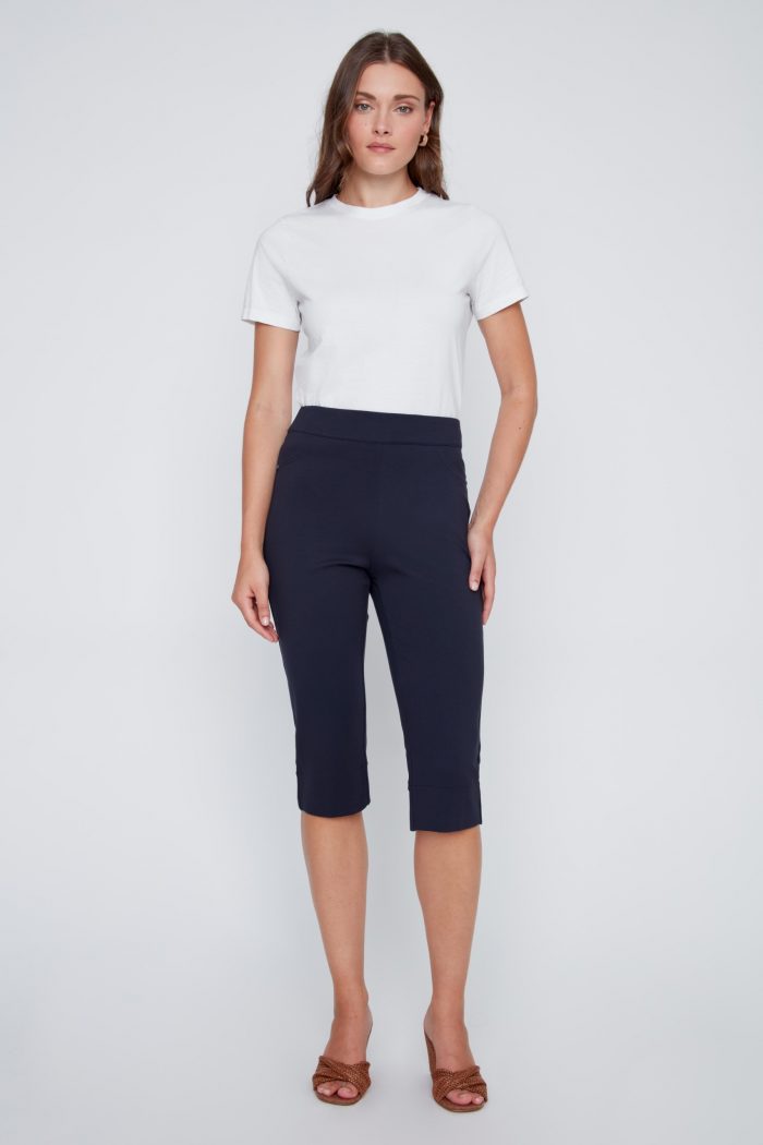 Coco Y Club "Techno-Stretch" Pull-On Capri – Navy - Image 1