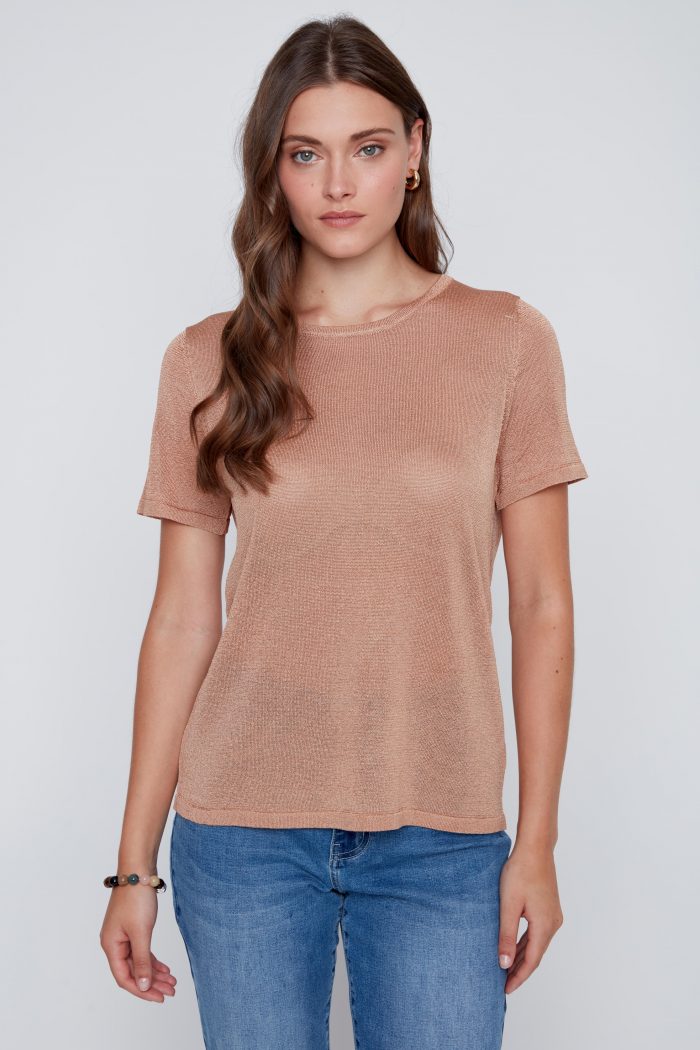 unnamed (36) Coco Y Club Bronze Metallic Shimmer Knit Sweater | 87% Viscose | Tela’s Boutique - Image 1