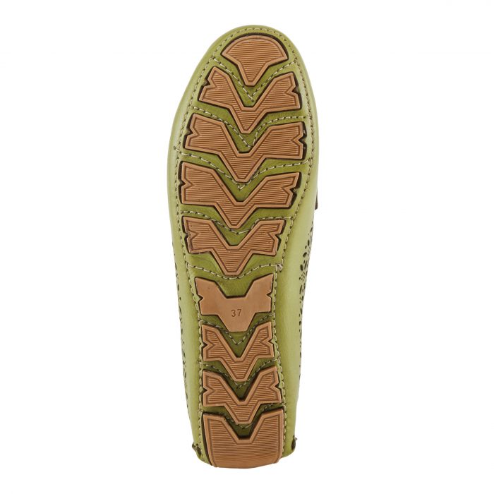 Spring Step Crain Perforated Olive Leather Loafer - Image 5