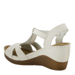 Flexus Natala Women’s T-Strap Wedge – White - Image 2