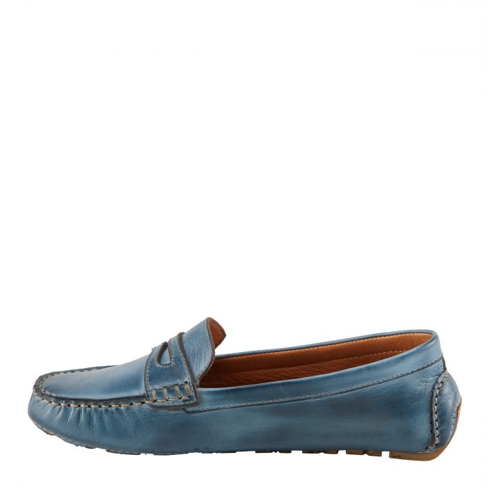 Spring Step Audette Women’s Blue Leather Penny Loafers - Image 4