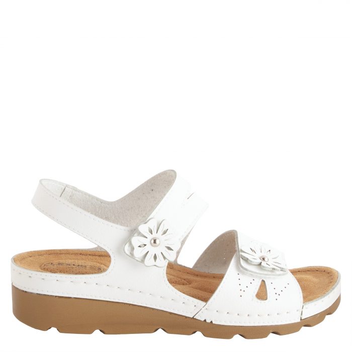 Flexus by Spring Step Poncia Wedge Sandal - White - Image 1