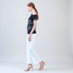 Clara Sunwoo Floral Outline Angular Drape Top - Image 6