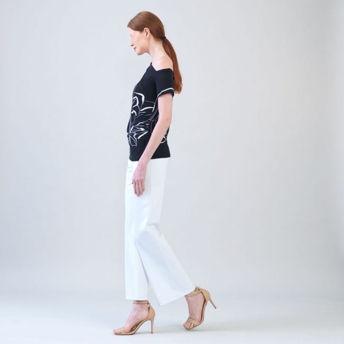 Clara Sunwoo Floral Outline Angular Drape Top - Image 6