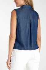 Liverpool Los Angeles "Serene Shore" Sleeveless Denim Button Top
