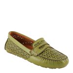 Spring Step Crain Perforated Olive Leather Loafer - Image 2