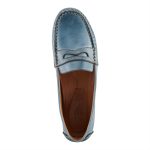Spring Step Audette Women’s Blue Leather Penny Loafers - Image 3