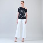 Clara Sunwoo Floral Outline Angular Drape Top - Image 7