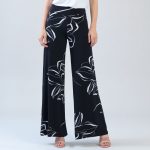 Clara Sunwoo Signature Palazzo Pant - Ethereal Petals White/Black - Image 2