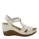 Flexus Natala Women’s T-Strap Wedge – White - Image 3