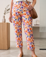 Zac & Rachel "The Ultimate" Pull-On Slim Leg Floral Crop