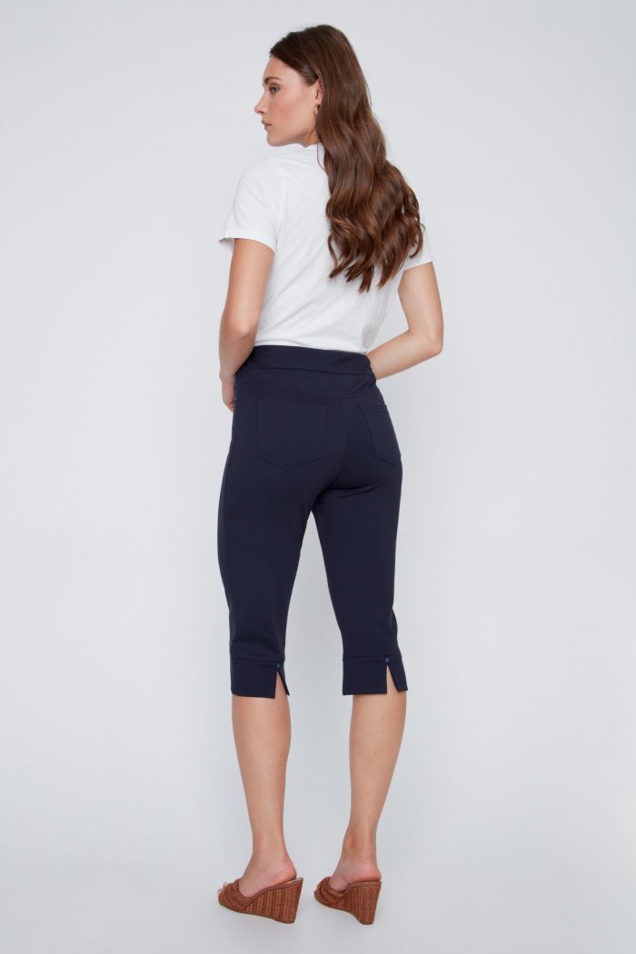 Coco Y Club "Techno-Stretch" Pull-On Capri – Navy - Image 3