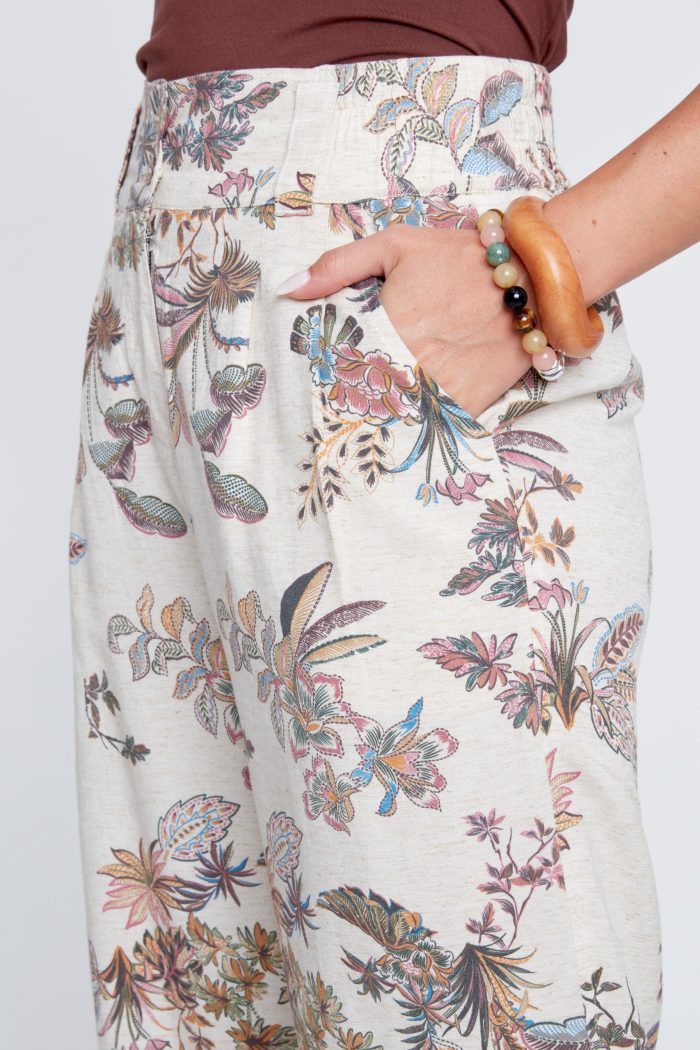 Coco Y Club Tropical Palm Wide-Leg Pant – Premium Linen Blend - Image 2