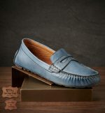 Spring Step Audette Women’s Blue Leather Penny Loafers