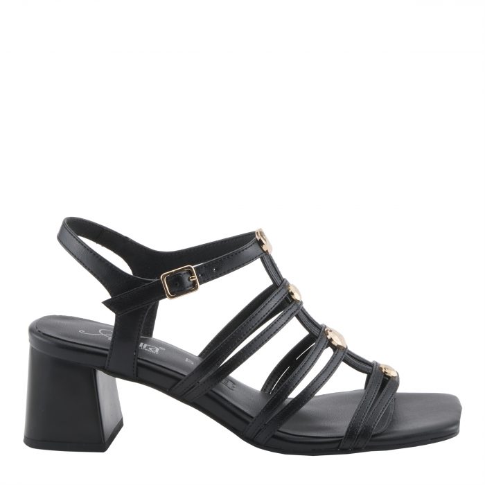 Azura by Spring Step Kutir Strappy Block Heel Sandal (Black) - Image 2