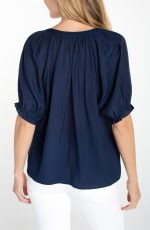 Liverpool Los Angeles Short Sleeve Half Placket Woven Blouse - Image 2