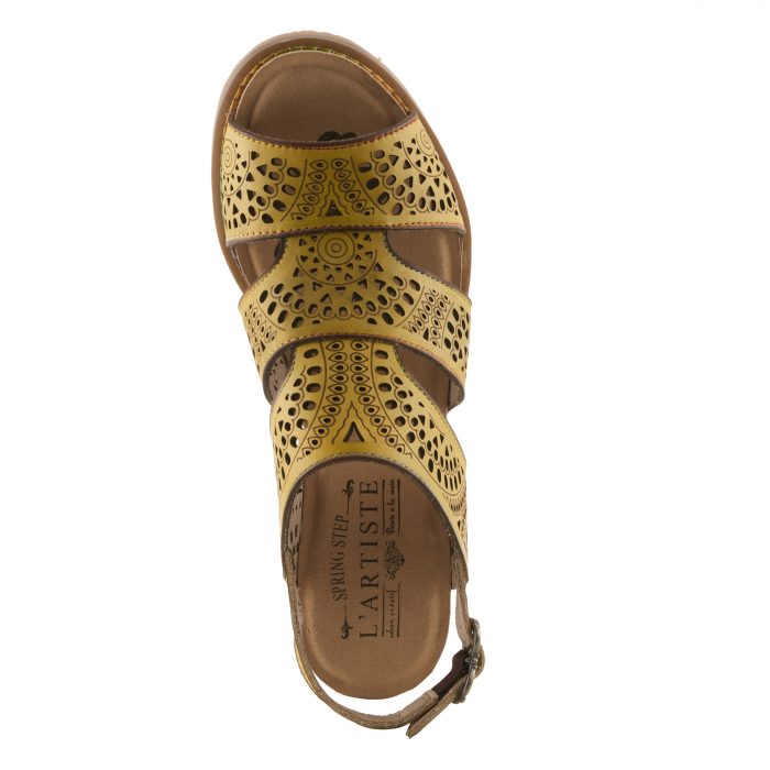 L'Artiste by Spring Step | Perfdfection Hand-Painted Leather Sandal – Yellow - Image 4