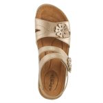 Flexus Poncia Gold Floral Comfort Wedge Sandal - Image 3