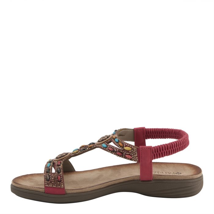 Patrizia by Spring Step - Ponyo Floral Beaded Sandal (Red) - Image 5