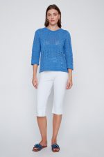 Coco Y Club Bluejay Pointelle Knit Jumper – Cotton & Viscose Blend - Image 4