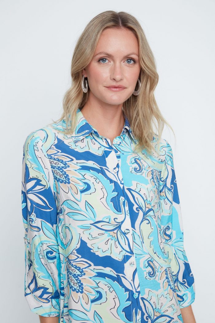 Renuar Ocean Paisley Viscose-Blend Tunic - Image 1