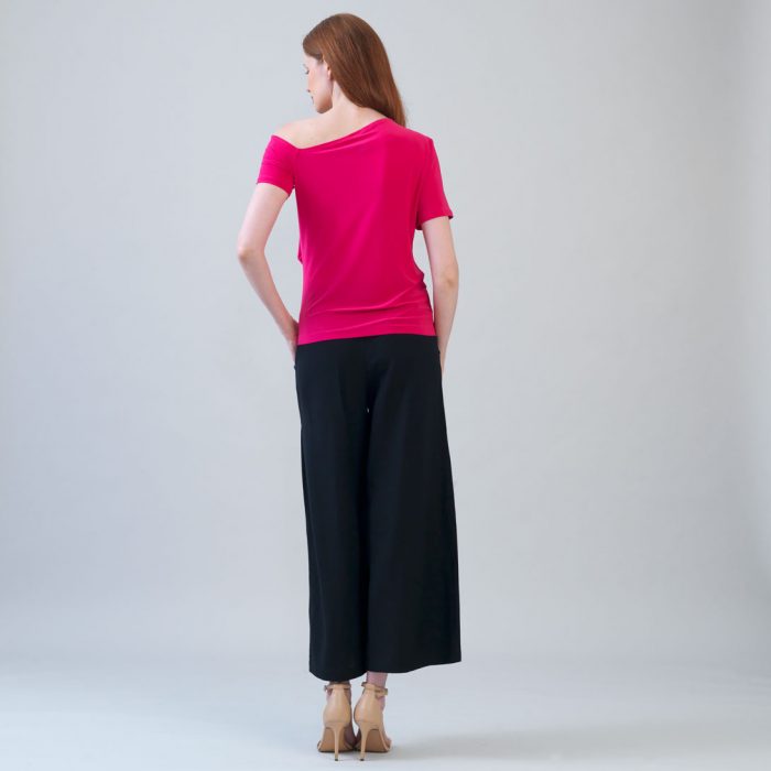 Clara Sunwoo Asymmetrical Ruched Blouse - Hot Pink - Image 3