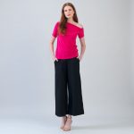 Clara Sunwoo Asymmetrical Ruched Blouse - Hot Pink - Image 2
