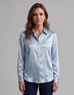Ravel Slate Blue Silk-Satin Blouse
