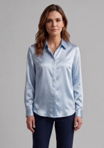 Ravel Slate Blue Silk-Satin Blouse - Image 2