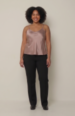 Paparazzi by Biz – Solid Stretch Satin Camisole (Khaki) - Image 2