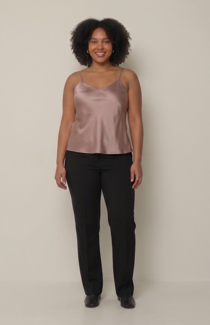 Paparazzi by Biz – Solid Stretch Satin Camisole (Khaki) - Image 2