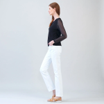 Clara Sunwoo Sheer Mesh Long Sleeve Soft Knit Top T77M