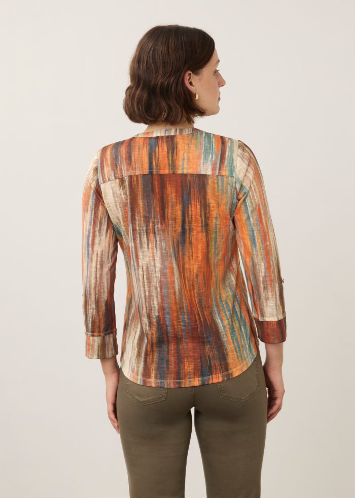FDJ French Dressing Jeans 3/4 Sleeve Henley Top, Heat - Image 4