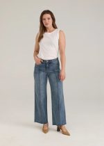 FDJ French Dressing Jeans Mid Rise Pleated Wide Gaucho Denim, Dark Wash