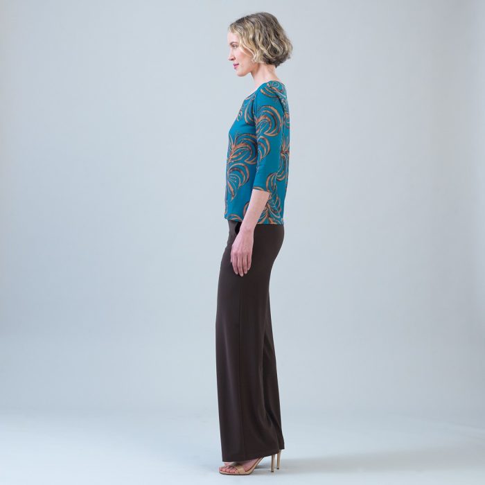 Clara Sunwoo Fall Leaves Scoop Neck 3/4 Sleeve Top - Image 2