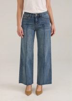 FDJ French Dressing Jeans Mid Rise Pleated Wide Gaucho Denim, Dark Wash - Image 2