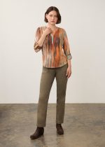 FDJ French Dressing Jeans 3/4 Sleeve Henley Top, Heat