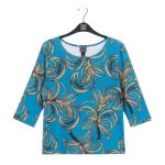Clara Sunwoo Fall Leaves Scoop Neck 3/4 Sleeve Top - Image 4