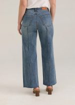 FDJ French Dressing Jeans Mid Rise Pleated Wide Gaucho Denim, Dark Wash - Image 3