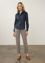 French Dressing Jeans Long Sleeve Suede Shirt – Blueberry - Image 3
